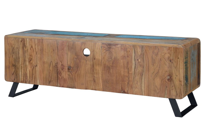 GINER Y COLOMER Mueble de TV en madera maciza reciclada con 2 puertas y 2 cajones